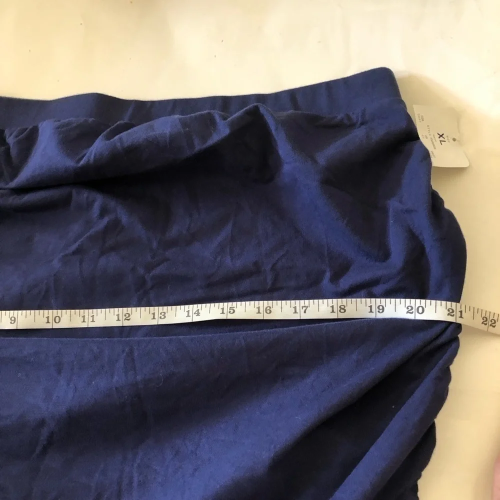 Ingrid + Isabel Navy Blue Side Ruched Maternity Knit Skirt Size XL
